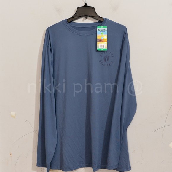 Hang Ten Men’s Long Sleeve Sun Tee in dark Blue - Picture 4 of 7